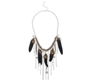 women necklace with feather